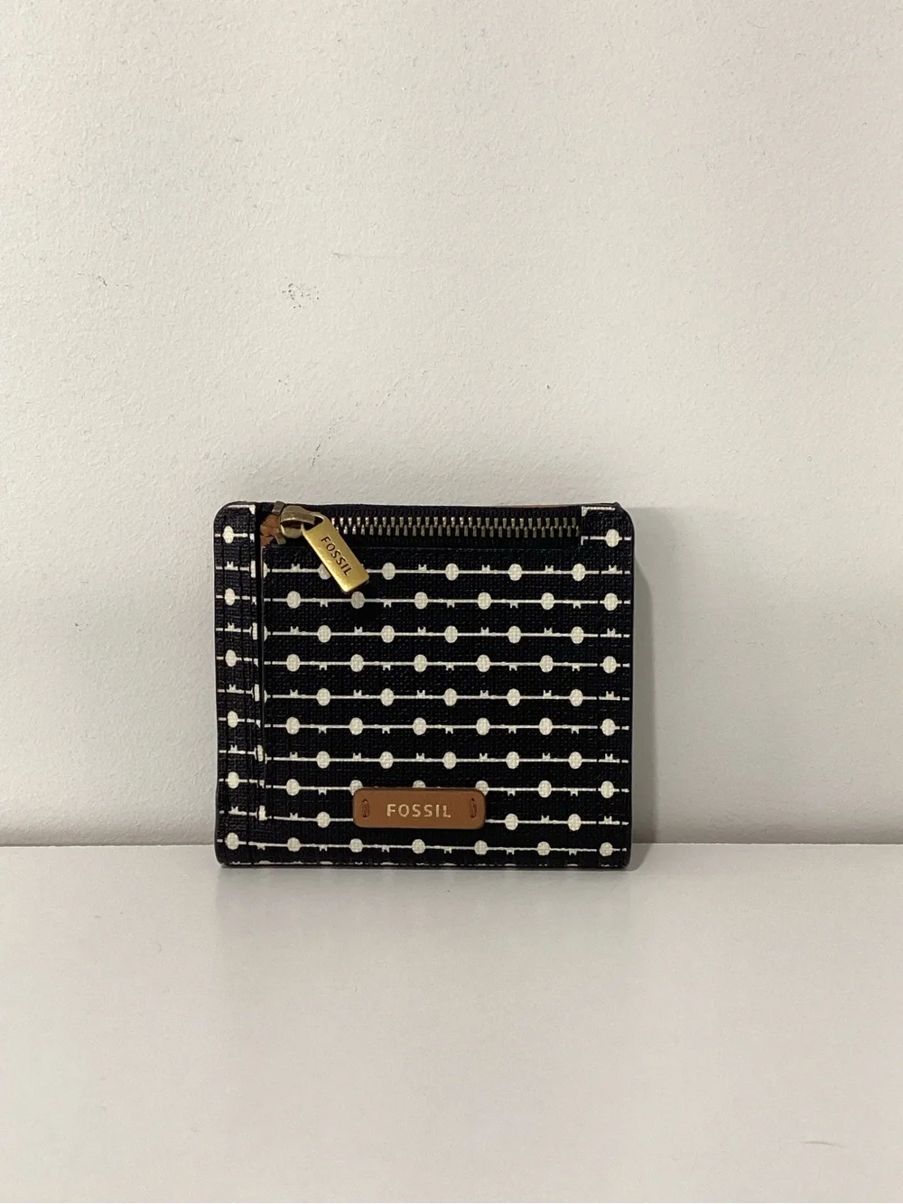 Fossil Logan Bifold Wallet Black/White Stripe